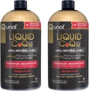 Qunol Liquid CoQ10 100mg, Assorbimento Superiore Supplemento naturale Forma di Coenzyme Q10, Antiossidante per la salute del cuore, Ananas arancio aromatizzato, 60 Serve, 20.3 oz Bottiglia, Confezione da 2