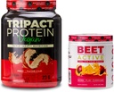 Nutrologia TRIPACT Vegan Protein Powder, per Vegan Protein Shakes, Peanut Butter Vanilla (20 Serve) & Beet Active, Natural Pre-Workout Powder, Passion Fruit Flavor (30 Serve)