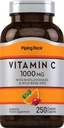 Piping Rock Vitamin C 1000mg | 250 Caplets | con Bioflavonoidi & Rose HIPS | Vegetariano, Non OGM, Integratore senza glutine