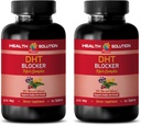 Crescita dei capelli Vitamine senza biotina - DHT Blocker Hair Complex - per gli uomini e le donne - Supporta la crescita sana dei capelli - Saw Palmetto Estratto di capsule - 2 bottiglie 120 compresse rivestite