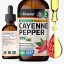BIO KRAUTER® Pepe Cayenne Gocce 684 mg - Pure Vegan Pepe Cayenne Integratori 2 Fl.Oz 28 giorni di fornitura - Capsaicina naturale per il supporto digestivo - Alcol & Sugar Free, Non-OGM
