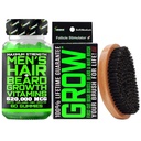 Kit di crescita del cuscinetto w/ 620,000mcg 14-in-1 BIOTIN Gummies/Beard Growth Vitamine & Vitamine di crescita dei capelli per gli uomini + 100% di sostituzione di vita prima taglio Boar Bristle Brush & 360 Wave Brush per gli uomini