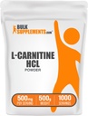 BulkSupplements.com L-Carnitina HCl Polvere - Carnitina Supplemento, Carnitina Polvere, L-Carnitina 500mg - Non aromaed & Gluten Free, 500mg per Serving, 500g (1.1 lbs) (Pacchetto di 1)