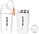 Ozizo Protein Mixing Cup per Miscele Proteine – 20 once in acciaio inox Protein Shaker Bottiglia, Isolato, Proof Leak, Odor Resistant, Piccolo Miscelatore di Palestra per Uomini, Donne, Ragazzi, Ragazze, Bevande calde e fredde