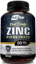 NutriFlair Zinc Picolinate 50mg, 120 Capsule - Pillole di supplemento di assorbimento massimo di zinco - Booster di sistema immunitario, difesa dell'immunità, potente antiossidante non OGM - Confronta con gluconato, citrato, ossido