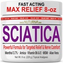 Sciatica Nerve Cream - Crema Comfort per Piedi, Mani, Gambe, Toes, Indietro - Naturale Ultra Forza Arnica, MSM, Mentolo, Soothing Comfort, Grande 8 Oz