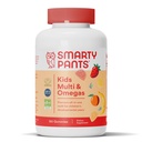 SmartyPants Kids Multivitamin Gummies: Omega 3 Fish Oil (EPA/DHA), Vitamina D3, C, Vitamina B12, B6, A, K & Zinc per il supporto immunitario, Biotin, Gluten Free, Tre Sapori di Frutta, 120 Count (30 giorni di alimentazione)