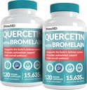 28-in-1 Quercetina con supplemento Bromelain - Capsule Quercetin 500mg per il sostegno giornaliero della difesa immunitaria - Quercetina con vitamina C e zinco per gli adulti arricchiti con vitamina D (120 ct, Confezione di 2)