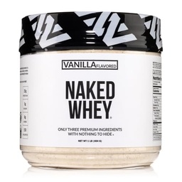 NAKED Vanilla Whey Protein 1Lb, solo 3 ingredienti, tutta l'erba naturale Fed Whey Protein Powder + Vanilla + Coconut Sugar- GMO-Free, Soy Free, Gluten Free.