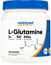 Nutricost L-Glutamina Polvere (500 Grammi) non aromatizzata - Gluten Free & Non-GMO, 100 Serve