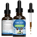 Pet Wellbeing Lung Gold for Cats - Lung Immune Support, Bassa Respiratoria Salute, Open Airways, Respirazione Normale, Reishi, Coptis - Veterinarian-Formulated Herbal Supplement - 2 oz (59 ml)