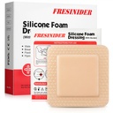 FRESINIDER Silicone Foam Dressing con bordo adesivo – Wound Dressing Bandage – Silicone Foam Pad – Confezione da 10 – 4 x 4 pollici Grandi Bandaggi impermeabili – Self Adhesive Wound Care and Dressings