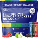 Keto Vitals Electrolytes Powder Packets with Energy, Immunity, Sleep Aggiunto Vantaggi | Boost Energy, Rafforza l'immunità, Migliora il sonno | Zero Sugar, Zero Carb, Zero Calorie
