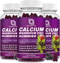 GONGOTA calcio magnesio zinco con vitamina D3 supplemento, altamente assorbente calcio gommie con 300 mg Magnesio glycinate supporto Bone & denti, muscolo per adulti e adolescenti, senza zucchero, vegano (3 pacchetto)