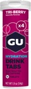 Tavolette da bere elettrolitiche di idratazione dell'energia GU, Bevanda sportiva migliorata per l'esecuzione, il ciclismo, il triathlon, 4-Count (48 Serve), Tri-Berry