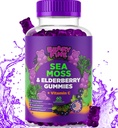 Sea Moss Gummies & Elderberry - Vitamina C + Zinc – Supporto Immune e tiroideo ad alta resistenza Orsi gommosi Booster per bambini e adulti - 60 Seamoss Gummies - Made in the USA