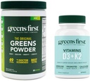 Greens First - Mint - 30 Servings - Greens Powder Superfood, 49 Superfoods, 15+ Organic Fruit & Vegetas, Dairy Free, Vegan & Non-GMO - 9.86 oz e D3+K2 Vitamine, 60 Capsule Vegetali