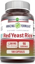 Stupefacente formula rosso lievito di riso 1200mg per servire capsule supplemento | Non-OGM | Gluten Free | Made in USA (180 conteggio)