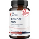Designs for Health CoQnol 100mg - CoQ10 Ubiquinol with Superior Bioavailability + Tecnologia di assorbimento esclusiva - Doppio CoenzymeQ10 Boost con GG - Cuore, Affinamento sano + Supporto cellulare (60 Softgels)