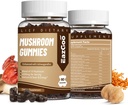 Mushroom Gummies Supplement - con Ashwagandha, Lions Mane, Shitake Mushrooms, Turchia Tail, Chaga e Cordyceps Mushroom per la salute immunitaria, Mood & Stress Support (180 Gummiess)