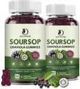 Organic Soursop Graviola Gummies, Estratto di Soursop con Elderberry Rich in Multivitamin per Antiossidante Naturale, Supporto Cellulare & Rigenerazione, Boost e Pelle Immune, Alimentazione Vegan- 60 giorni