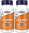 NOW Supplementi, L-Lysine (L-Lysine Hydrochloride) 500 mg, Aminoacido, 100 conte(Pacchetto di 2)