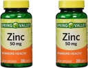 Vallo di primavera Zinco 50 mg, 200 Ct (2 Confezione)