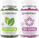 PUREFINITY Fiber + Super Greens Gummies Bundle (Inulina FOS Prebiotic Fiber Gummies + Super Greens Gummies – Supergreen giornalieri con Spirulina, Alfalfa, Spinach, Broccoli, Radice di barbabietola, Acai)