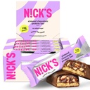Nick's Protein Bars Chocolate | High Protein | Lowcalories | Low Carb Keto Friendly Snacks No Aggiunto Zucchero (Multipack 12 bar x 50g) (12 Conte (Pack of 1), Cioccolato di mandorle)