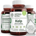 Integratore naturale di supporto della tiroide di Nutra Kelp Iodine, rafforza il sistema immunitario, e regola il metabolismo, la kelp del mare vegano, non OGM, l'estratto di alghe marine a fonte atlantica, 225 mcg, 250 compresse (pacchetto di 2)
