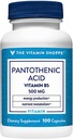 L'acido pantotenico della vitamina Shoppe 500MG, con vitamina B5, supporta la produzione di energia & capelli, pelle, unghie, una volta al giorno (100 capsule)