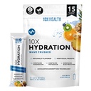 10X Salute Hydration Packets Wave Crusher Electrolyte Drink Mix Liquido 15 Stickpacks con Magnesium Citrate, Sodium & Potassium - Natural Flavored Electrolyte