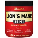 Zolotus 35 in 1 Lions Mane Mushroom Capsule Cordeyceps, Reishi, Elderberry, Ashwagandha, Panax Ginseng - 120 Count