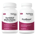 FertilAid per le donne & Ovaboost Combo, Femmina Fertilità Supplemento & Fertilità Vitamina con Myo-Inositol, Vitex & Vitamins per sostenere l'ovulazione, Regolarità del ciclo & qualità dell'uovo, 1 mese di fornitura