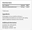 Selenio 200 μg (Selenomethionine) - 120 capsule - 4 mesi di alimentazione - Supplemento dieta per sostenere il sistema tiroideo e immunitario - da MZ