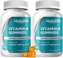 Vitamina E Gummies 268mg 400 IU, Vitamina Naturale E Chewable Supplemento per Adulti, Donne & Uomini, Pelle & Salute Immune, Antiossidante, Aroma arancione, 120 Conte