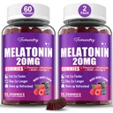 Melatonina Gummies 20mg per Adulti - Massima resistenza Melatonina Gummies con L-teanina, Magnesio, Omega-3, MSM, D3 & Zinc - Non-Habit Forming, Vegan, Non OGM, Natural Mixed Berry Flavor