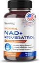 Liposomal NAD+ 600mg con Resveratrolo 200mg per l'energia cellulare e l'invecchiamento sano – 180 capsule – Vegan, Non OGM, USA Made