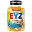 BrightKids Eye Health Gummies per bambini e adolescenti – Lutein & Zeaxanthin Vision Support – Vegan, Non OGM Eye Vitamins for Screen Time – Tasty Mango Flavor – 60 Gummies