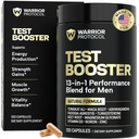WARRIOR PROTOCOL Testosterone Booster per gli uomini -Testosterone supplemento per gli uomini con Ashwagandha & Tongkat Ali | crescita del muscolo, Libido, Stamina e supporto di resistenza