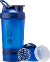 MiscelatoreBottle Shaker Bottiglia con organizzatore di pillole e stoccaggio per polvere di proteine, Classic V2 ProStak System, 22 once, Blu