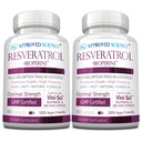 Approvato Science® Resveratrolo - 1000 mg di Trans Resveratrolo - 250 mg di Polyphenol - 98% di purezza Livello - Include Bioperine® - 380 Vegan Friendly Capsules - 2 bottiglie
