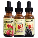 Vitamina D3 Gocce - Gocce di vitamina D per neonati, Gocce di vitamina D per bambini, Gocce di vitamina D per bambini, Vitamina D liquido per bambini, Bambini 1-3, Bambini, 500 IU per porzione - Berry naturale, 1 Fl Oz (Pack of 3)