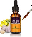 Herb Pharm Mullein Aglio Olio di erbe - contiene Calendula, Aglio, fiore di Mullein, San Giovanni Wort, olio d'oliva, 1 oncia