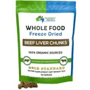 GRASSLAND NUTRITION Organic Liver Freeze Dried Chunks — Alta in ferro naturale, vitamina A, B12 per l'energia (120g)