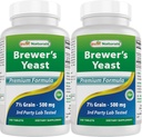 Best Naturals, Brewers Yeast, 7-1/2 Grains con Vitamina B1, Vitamina B2, 1000 mg 240 Compresse (240 Conte (Pacchetto di 2))