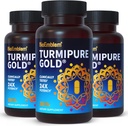 BioEmblem curcuma erboristica con TurmiPure clinicamente studiata - Supporto congiunto, Integratori di infiammazione sana - 1 Cap Piccolo Quotidiano, 24x Più Assorbimento Che Altri - Non OGM, 90 Serve
