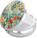 Nipichsha Pill Box, Piccolo Caso Pillola per Purse & Pocket, Organizzatore di medicina di viaggio carino, Porta contenitore di medicina portatile per tenere vitamine, Medicina, Olio di pesce & Supplemento, B06-Beautiful Fiori