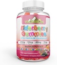 Black Sambucus Elderberry Gummies con Propolis & Echinacea + Vitamina C Antiossidante Flavonoidi Sistema immunitario Booster per Kid & Adult Vegan Friendly | Raspberry aromatizzato. 100 Conte