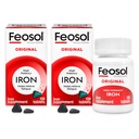 Feosol originale ferro supplemento compresse, non-heme 325mg Ferrous Sulfate (65 mg di ferro elementare) per pillola, 1 al giorno, 4 mesi di alimentazione, per energia e supporto del sistema immunitario (120 ct Confezione di 2)
